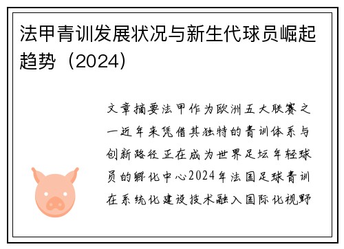 法甲青训发展状况与新生代球员崛起趋势（2024）
